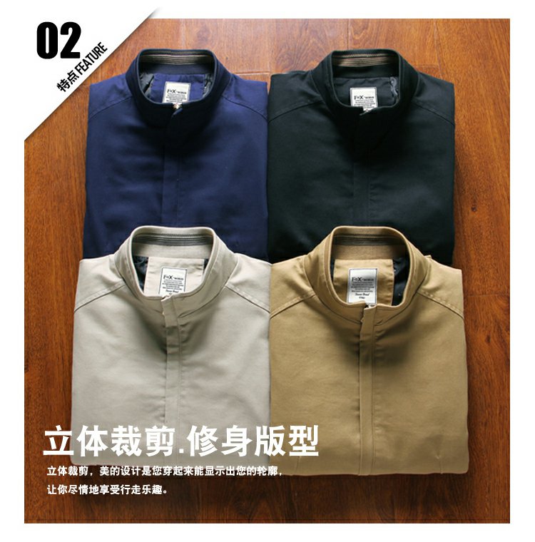 Áo khoác cotton nam thanh niên áo khoác mỏng đứng cổ áo mùa xuân và mùa thu nam 2019 áo mới áo khoác nỉ