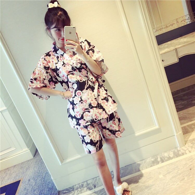 Imported cotton pajamas gown Japanese kimono sexy 