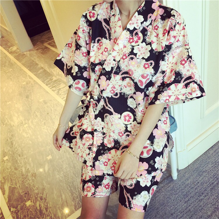 Imported cotton pajamas gown Japanese kimono sexy 