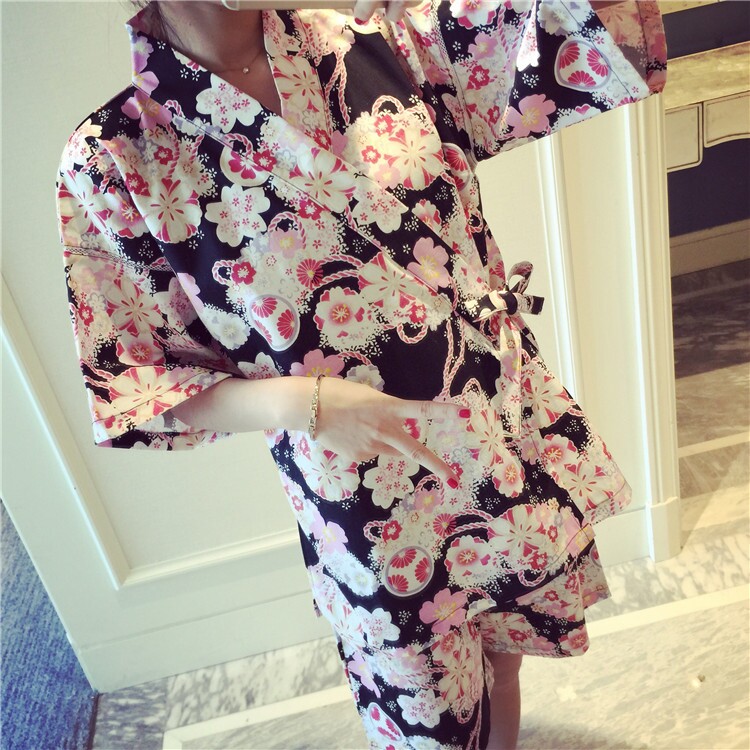 Imported cotton pajamas gown Japanese kimono sexy 
