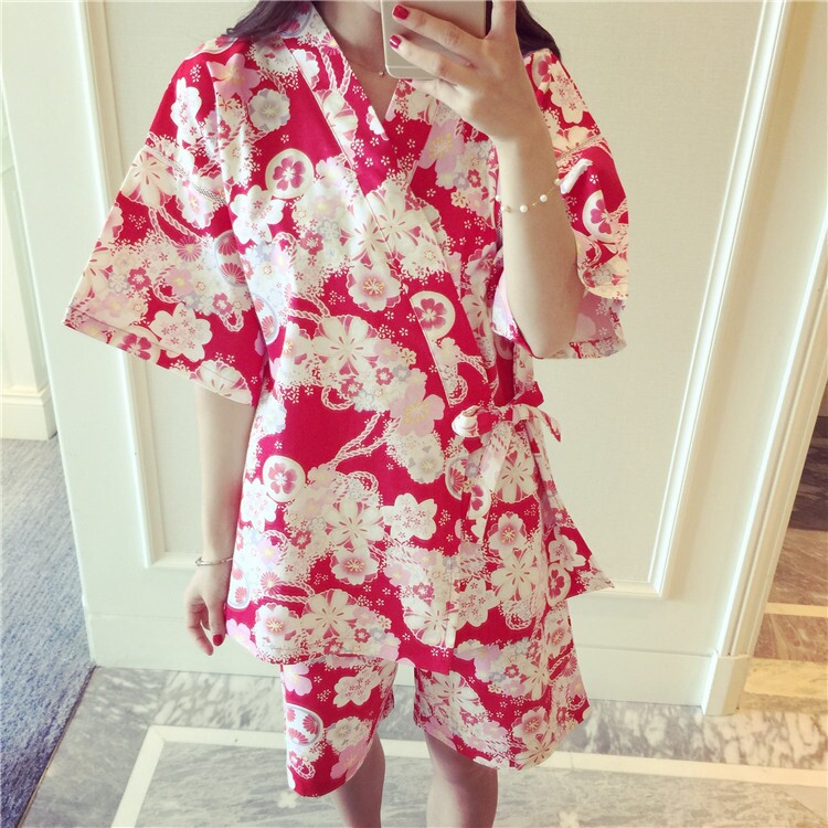 Imported cotton pajamas gown Japanese kimono sexy 