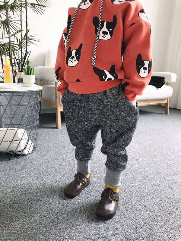 Children's clothing 20 autumn and winter Korean style boys and girls fleece snowflake harem pants children's trendy all-match casual big butt pants