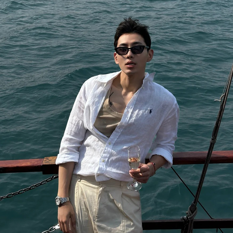 American Ralph Lauren Linen Shirt Long Sleeve Cut Label 2025 New Luxury Men's High-End Jacket Shirt Autumn