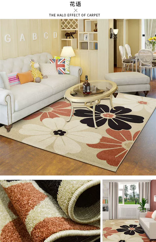 Đơn giản hiện đại thảm hình chữ nhật phòng khách bàn cà phê chăn phòng ngủ đầu giường thảm có thể được giặt bằng tay chăn mục vụ châu Âu - Thảm thảm lót ghế gỗ