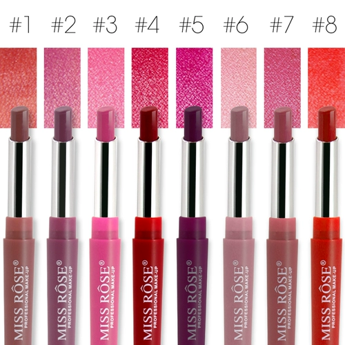 MISS ROSE Увлажняющая водонепроницаемая губная помада с двойной головкой