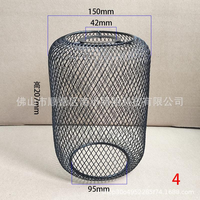 Cross-Border Exclusive Supply of Iron Art Lampshades, Mesh Waist Drum Metal Pendant Lampshades, Straight E27 Hollow Lampshades, European and American Decorative Lamps