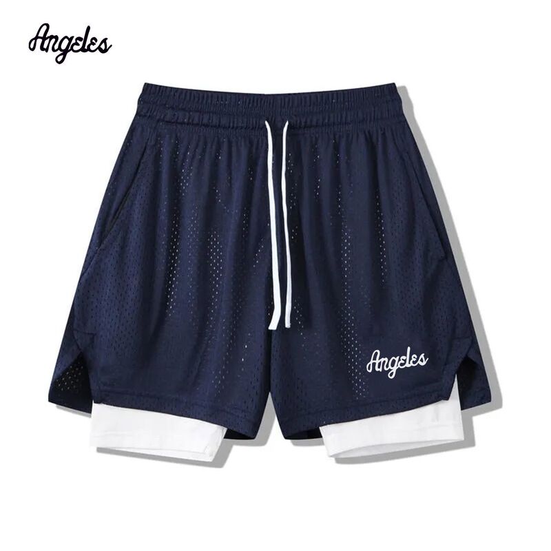 Fake Two-Piece American-Style Three-Quarter-Length Basketball Shorts, Fitness Quick-Drying Unisex Trendy Sports Shooting Tight Pants Fake Two-Piece American-Style Three-Quarter-Length Basketball Shorts, Fitness Quick-Drying Unisex Trendy Sports Shooting Tight Pants