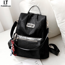 Hong Kong Burglar Double Shoulder Bag Woman New Korean Version Tide 100 Hitch Oxford Cloth Bag Girl Canvas Travel Little Backpack