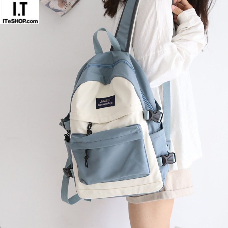 Hong Kong Japanese color matching schoolbag male backpack female Korean version all-match high school college student backpack female backpack
