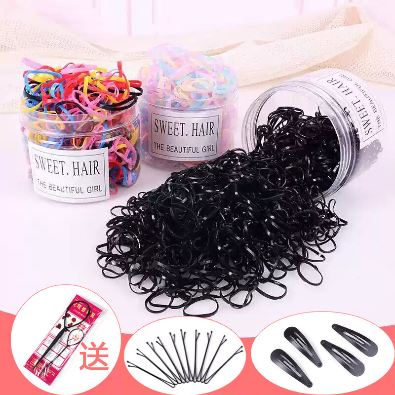 Disposable small rubber band Korean adult hair holster black children headgear rubber band head rope Hairband hair rope