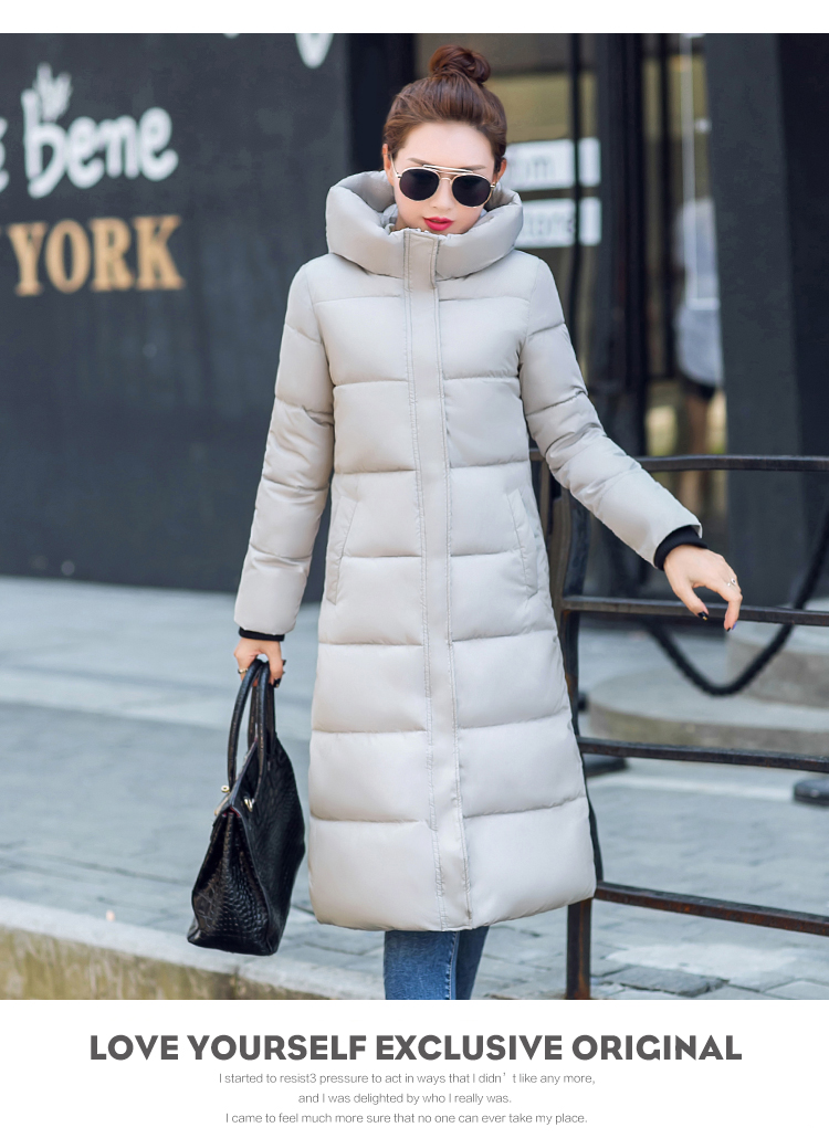 Áo khoác nữ mùa đông dài qua đầu gối 2018 phiên bản Hàn Quốc mới của chiếc áo khoác cotton tự canh nữ áo khoác dày in hoa nữ mẫu áo phao nữ đẹp 2019