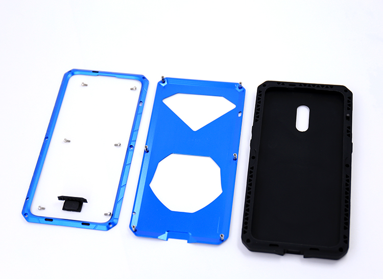 iMatch Water Resistant Shockproof Dust/Dirt/Snow-Proof Aluminum Metal Military Heavy Duty Armor Protection Case Cover for OnePlus 6T