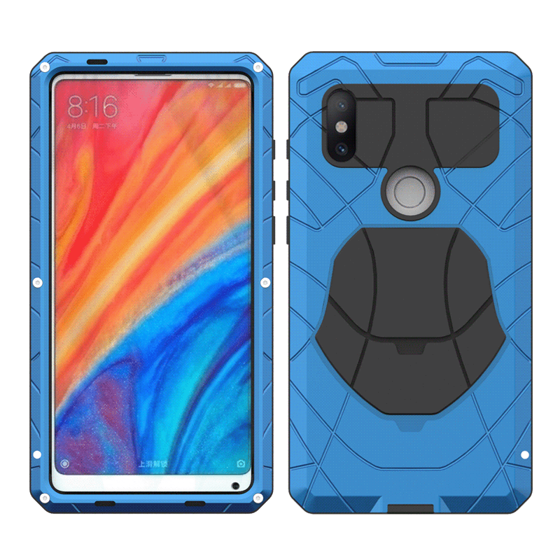 iMatch Water Resistant Shockproof Dust/Dirt/Snow-Proof Aluminum Metal Military Heavy Duty Armor Protection Case Cover for Xiaomi Mi MIX 2s