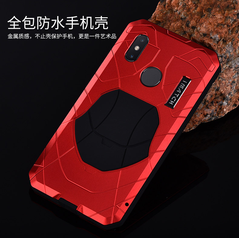 iMatch Water Resistant Shockproof Dust/Dirt/Snow-Proof Aluminum Metal Military Heavy Duty Armor Protection Case Cover for Xiaomi Mi 8