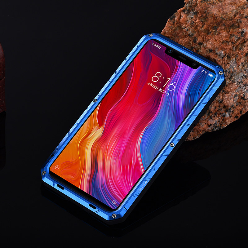 iMatch Water Resistant Shockproof Dust/Dirt/Snow-Proof Aluminum Metal Military Heavy Duty Armor Protection Case Cover for Xiaomi Mi 8