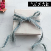 2cm elastic ruffle yarn with tie hair tie wrist wear neck Delicate non-tie popular quality lady wind ribbon