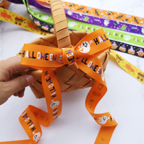 New Halloween element ribbon orange ribbon gift gift box decorative ribbon handmade diy bow material