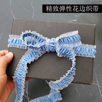 25MM Elastic pleated ruffle ribbon diy hair ornament Bow material gift box decorative belt Clothing accessories