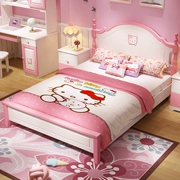Tất cả gỗ trẻ em giường cô gái công chúa giường giường đơn 1,5m 1.2 màu hồng gói nội thất phòng kết hợp cho trẻ em - Giường