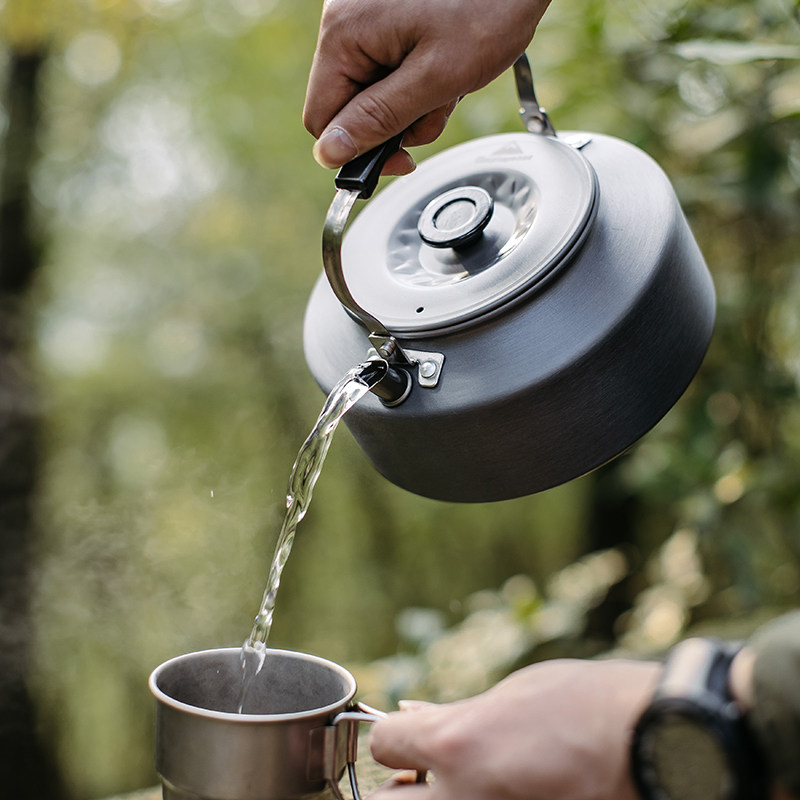 Outdoor camping coffee pot, aluminum alloy teapot, outdoor pot and kettle for 4-5 people