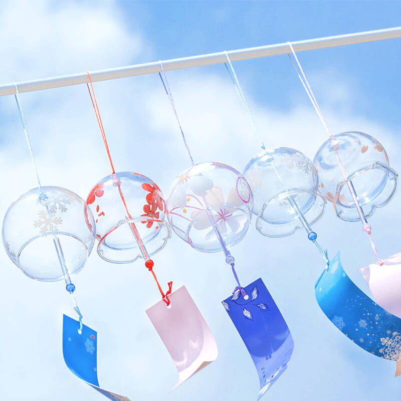 Day Style Cute Cherry Blossom Wind Bells Glass Bell Bedroom Ornaments Hangings Accessories CREATIVE PENDANT GIRLS ' ANCIENT WIND