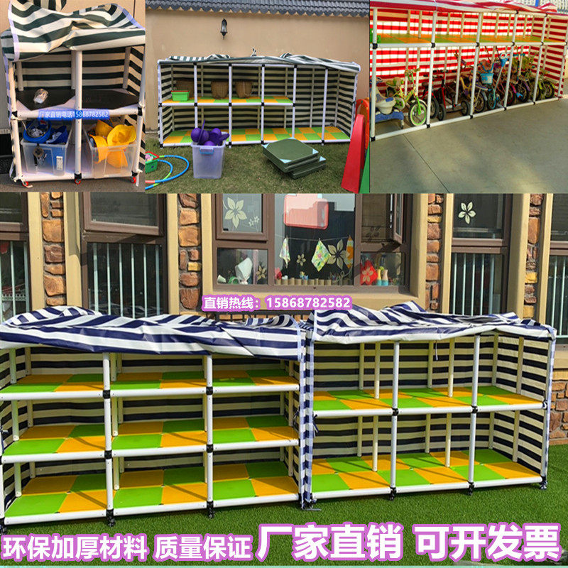 Kindergarten indoor outdoor Children's toy storage layer shelf Outdoor building blocks mobile storage cabinet Car rack Ball rack