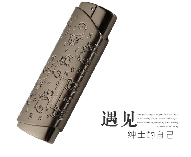 Baicheng cá tính sáng tạo bơm hơi nhẹ gió siêu mỏng kim loại thẳng tùy chỉnh quà tặng nam bật lửa bic