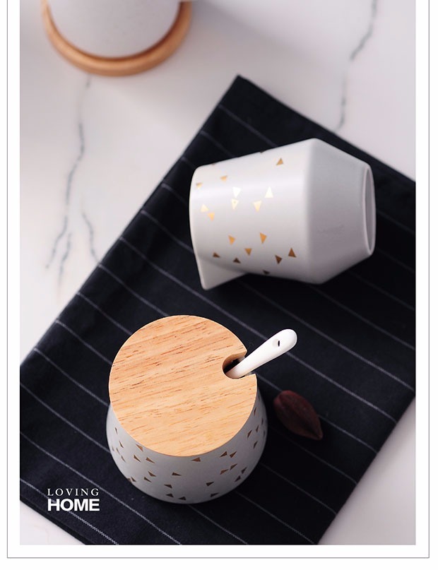 Le Yinghong Thiết bị kết hợp cà phê bằng gốm đơn giản Bắc Âu Sữa Jug Sugar Có thể cá nhân hóa hộ gia đình dụng cụ pha chế cafe