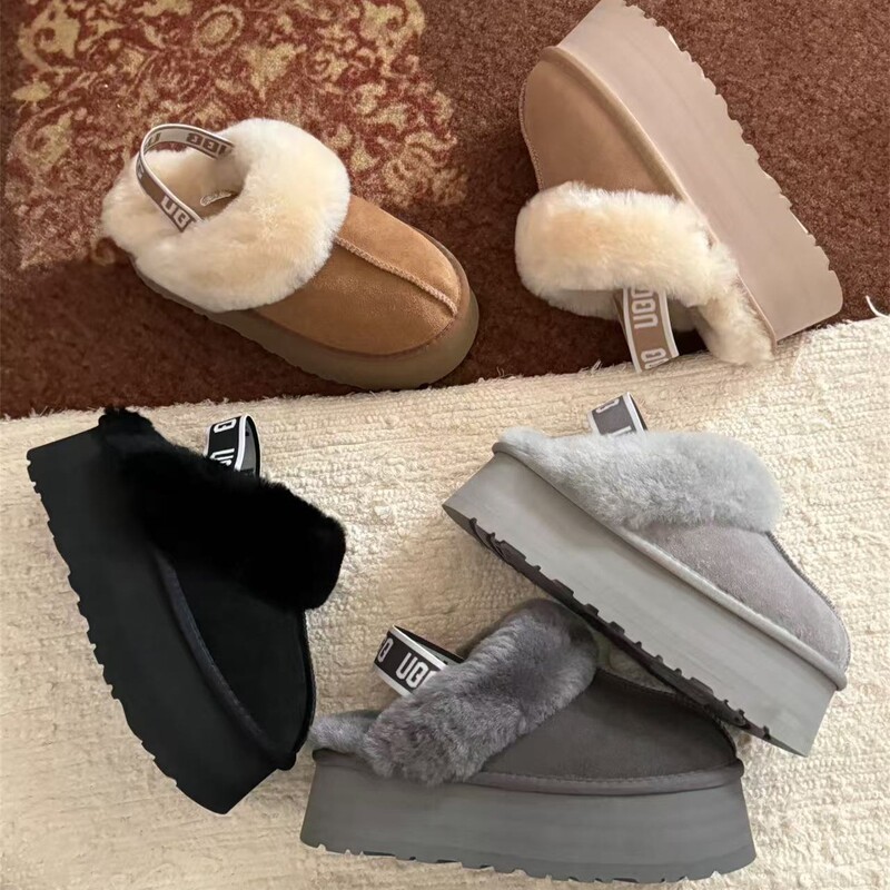 Henan Sanpo New Style Height-Increasing 5cm Thick-Soled Elastic Band Star Slippers Genuine Leather Wool Fleece-Lined Closed-Toe Slippers for Women Autumn and Winter Henan Sanpo New Style Height-Increasing 5cm Thick-Soled Elastic Band Star Slippers Genuine Leather Wool Fleece-Lined Closed-Toe Slippers for Women Autumn and Winter