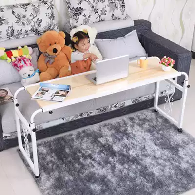 Solid Wood mobile lifting telescopic bed cross bed desktop computer desk treatment table learning desk