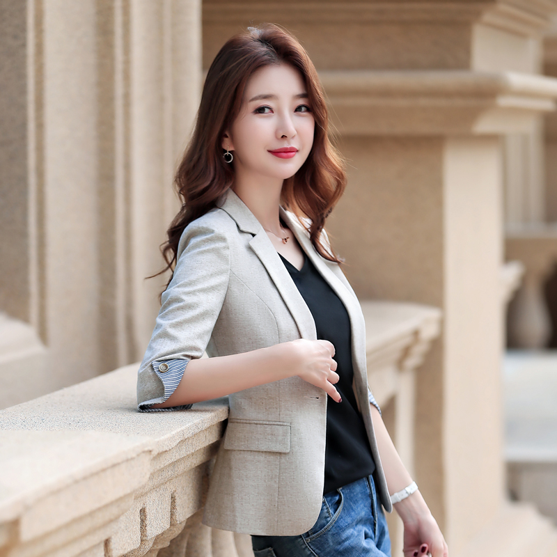 phụ nữ phù hợp với áo khoác Hàn Quốc phiên bản 2020 mùa hè bảy tay áo sang trọng nhỏ thời trang giản dị phù hợp với ngắn