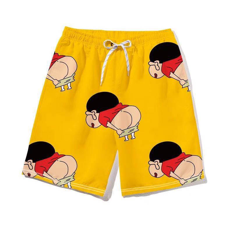 Crayon Shin-Chan Shorts Men's Trendy Brand Five-Point Shorts Summer Unisex Beach Shorts Swim Trunks Cute Cartoon Casual Pants Sleep Pants