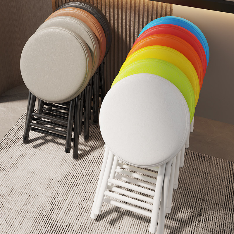 Folding stool Home Round stool Stacked Mazar Modern Minima Changing Shoes Stool Portable High Bench Thickened Small Chair-Taobao