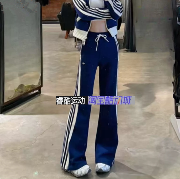 Adidas Trefoil Women's Pants 26 Autumn College Style Striped Slim Fit Flared Sweatpants Ky2163 Ky2198 Adidas Trefoil Women's Pants 26 Autumn College Style Striped Slim Fit Flared Sweatpants Ky2163 Ky2198