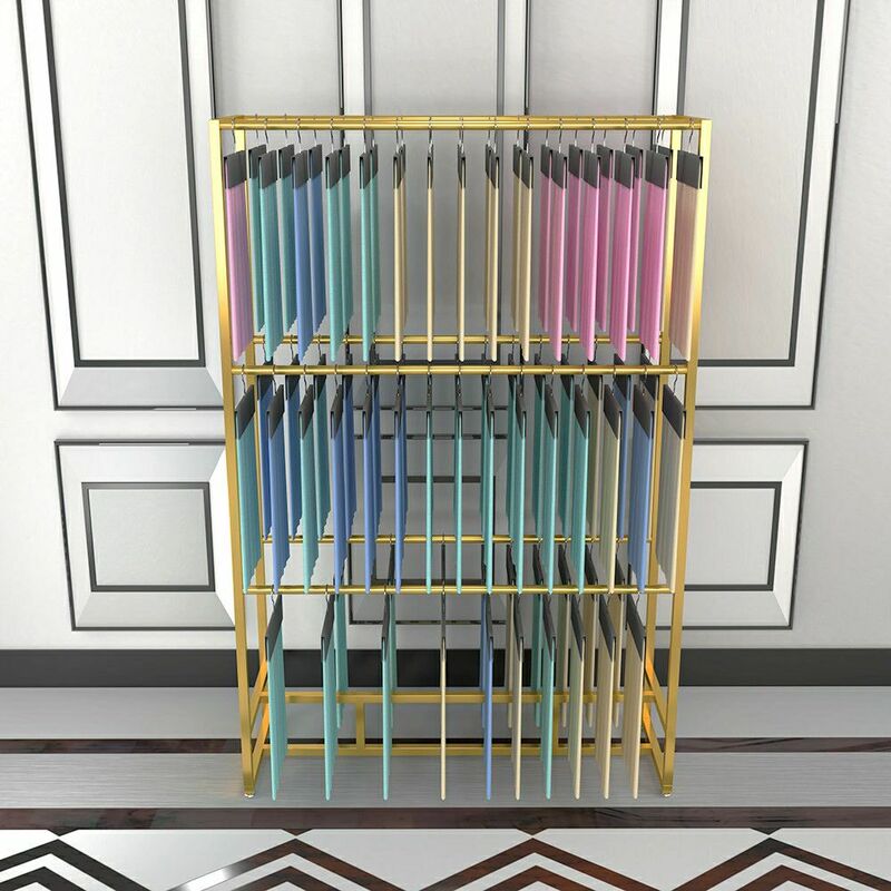Fabric Sample Display Rack, Double-Sided Leather and Fabric Sample Display Stand, Home Textile Store Display Rack, Sample Fabric Hanging Card Rack
