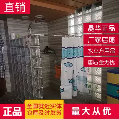Jinghua hollow glass brick transparent square partition wall powder room living room transparent non-projection porch factory shop