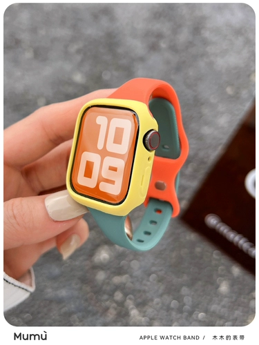 Mumu подходит для Apple AppleWatch Watches Контрастные спортивные силиконовые iWatch78 представляют собой SELL SE