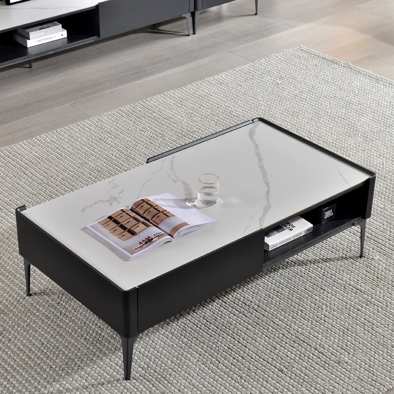 Italian-style slate coffee table modern minimalist size apartment living room slate coffee table creative storage minimalist light luxury tea table