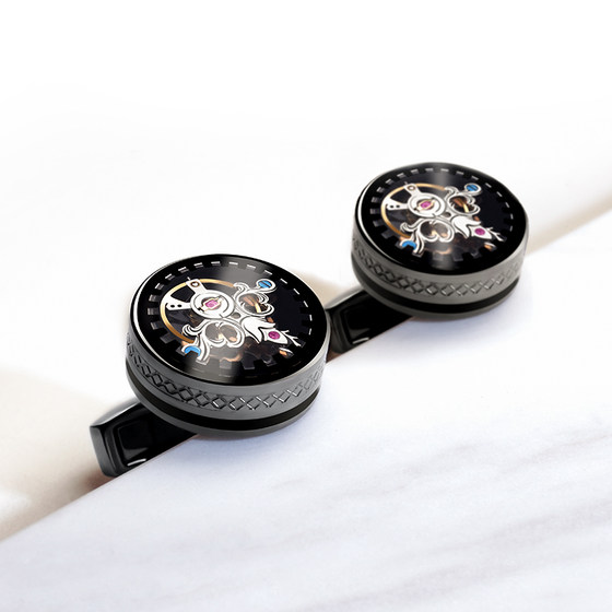 Perpetual tourbillon cufflinks male gentleman birthday gift advanced light luxury custom French shirt suit cufflinks