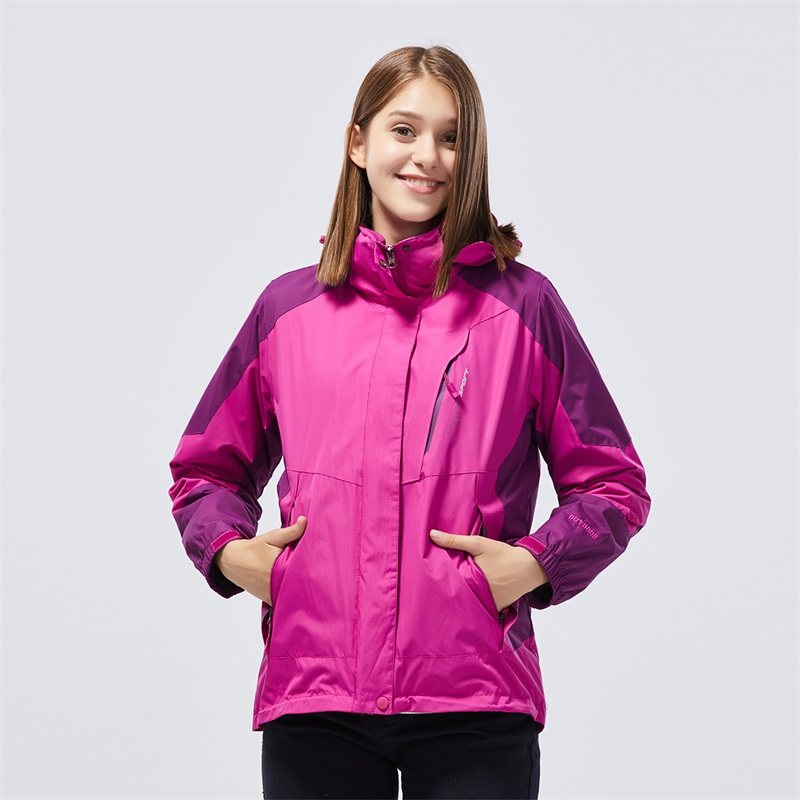 Autumn and Winter Springcoat Men 3-in-1 Removable Tide Outdoor plus thicker woman two sets of large-size grab jackets