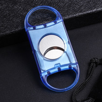 Transparent plastic cigar cutter cigar scissors double-edged portable cigar scissors stainless steel accessories cigar tools smoking accessories