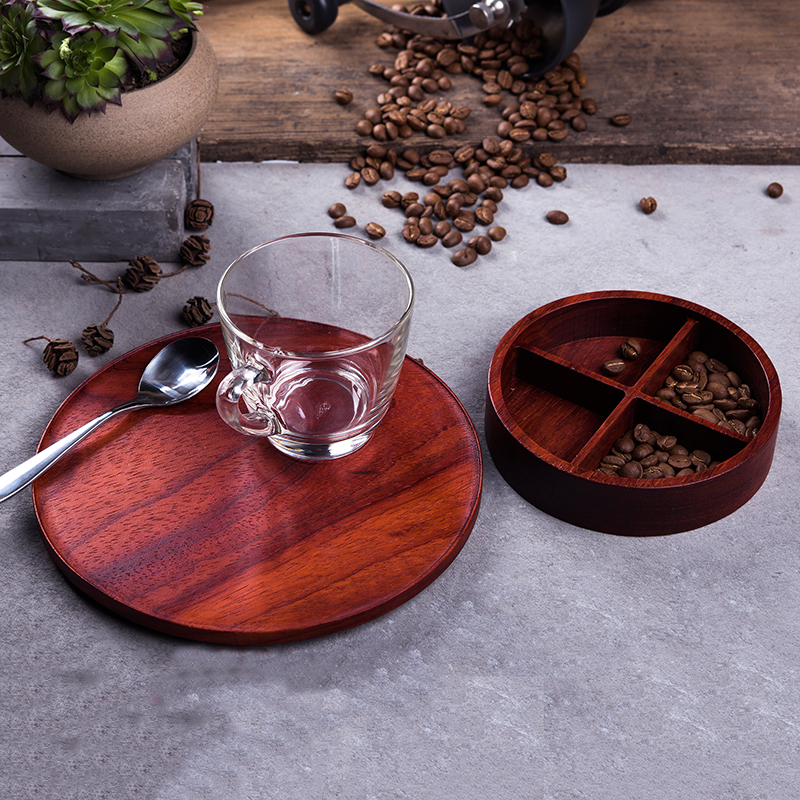 Ancient wood fresh flower creative fruit tray Multi-function tray Tea tray Separate nuts and dried fruits storage box Solid wood tea tray