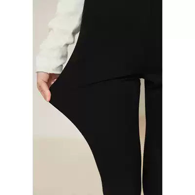 Miss Hua tooth Chen Aijia Autumn New slim slim plus velvet Joker pants black elastic narrow pants women