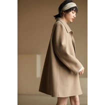 Miss Hadtooth Chen Aijia Winter Japanese Gentle Vintage Texture Full Wool Loose Medium Long Coat Coat