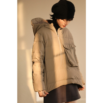 Miss Hadtooth foreign winter outdoor ski jacket warm pullover 90 white duck down hooded short down jacket women