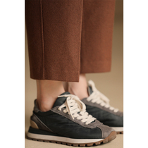 Miss Hadtooth Chen Aijia High-waisted Straight Brick Red Grandma Pants Wool Knitted Loose Carrot Pants Women Winter