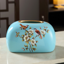 New Chinese style tissue box light luxury high-end home living room bedroom restaurant coffee table storage paper box creative napkin box