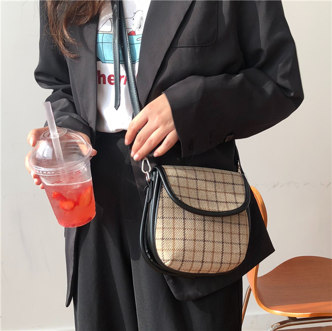 Túi nữ 2019 mới retro messenger túi hoang dã đơn giản kẻ sọc vai túi giản dị túi yên nhỏ - Túi xách nữ túi michael kors