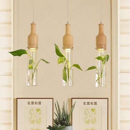 Water-Grown Plant Pendant Light, Office Pendant Light, Solid Wood Clothing Store Bar Counter Light, Window Decoration, Restaurant Light, Milk Tea Shop Light