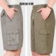 Quần short cotton nam trung và cũ năm quần cộng với phân bón để tăng lỏng quần eo cao quần 5 điểm quần quần đi biển